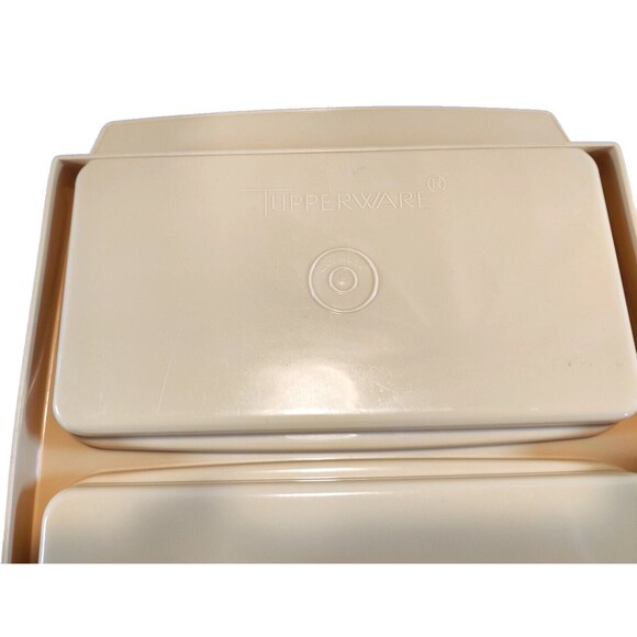 Vintage Tupperware Deviled Egg Keeper 723-3 Carrier & Lid 722-3 Egg Tray 665-4 - Picture 9 of 10